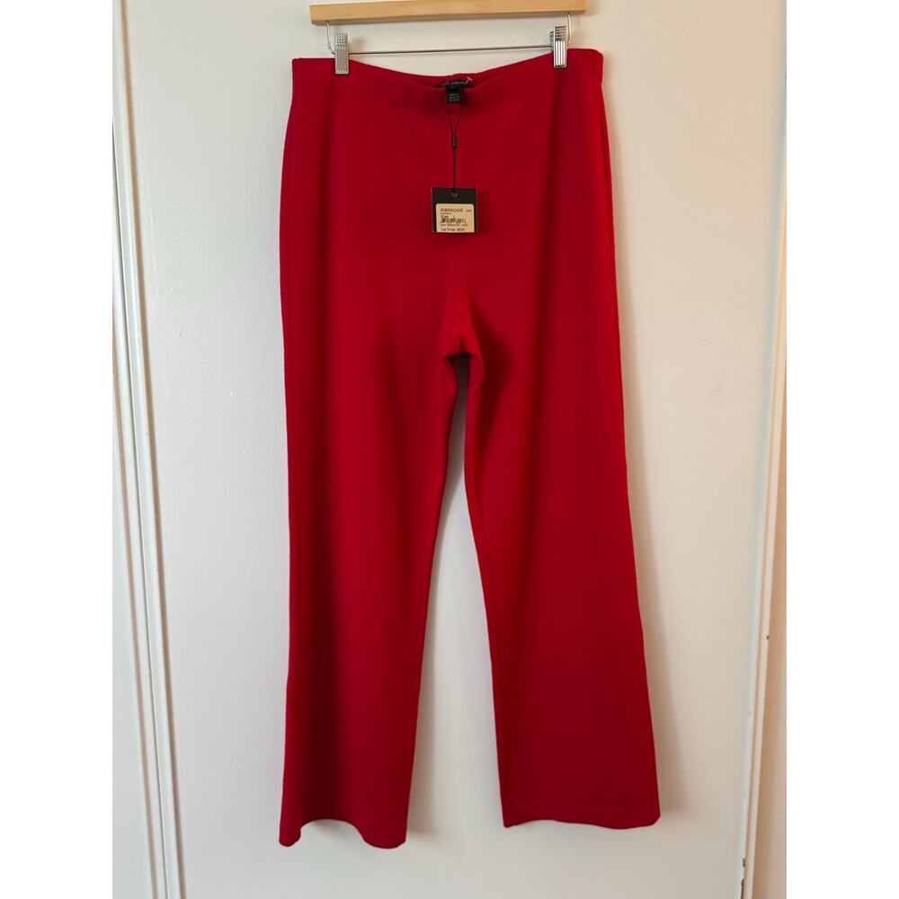 NWT St. John L Cranberry Wool Trousers in Red